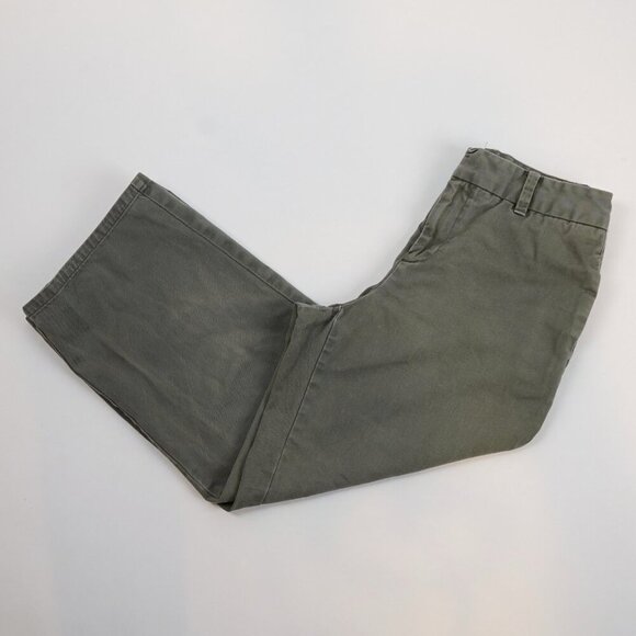 Gap Wide Leg Olive Chino Pants - Size 4 Crop - Picture 1 of 7